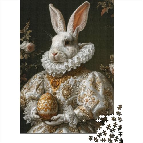 Puzzle für Erwachsene, 1500 Teile, süßes Osterhäschen-Puzzle für Erwachsene, Holzpuzzle, Spiel, Herausforderungsspielzeug, 1500 Teile (85 x 57 cm) von SOQWBYG