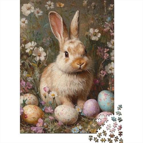 Puzzle für Erwachsene, 1500 Teile, süßes Osterhäschen-Puzzle für Erwachsene, Holzpuzzle, Spiel, Herausforderungsspielzeug, 1500 Teile (85 x 57 cm) von SOQWBYG