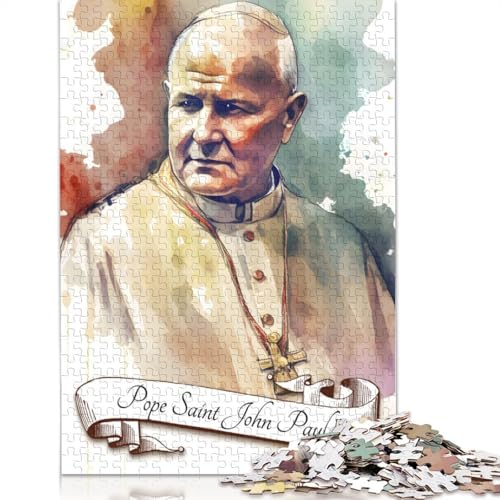 Puzzle für Erwachsene, 520 Teile, „Papst Johannes Paul II.“ – Holzpuzzle für Erwachsene, Spiele, Lernspielzeug, 520 Teile (52 x 38 cm) von SOQWBYG