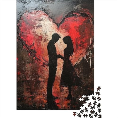 Puzzle für Erwachsene, 520 Teile, Art Happy Lovers Puzzle, Holzpuzzle für Erwachsene, Spiele, Lernspielzeug, 520 Teile (52 x 38 cm) von SOQWBYG