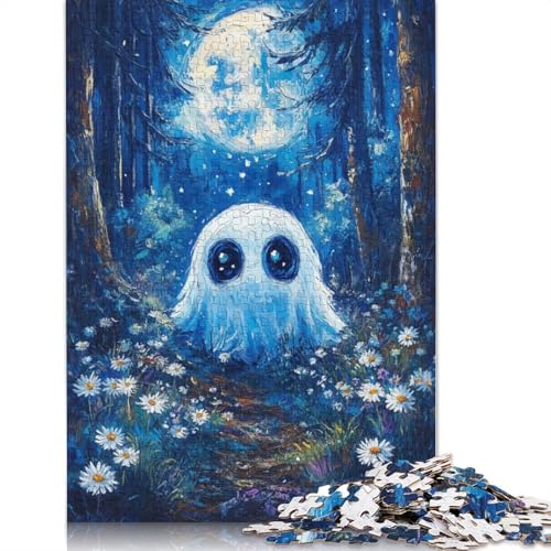 Puzzle für Erwachsene, 520 Teile, Geist im Mondscheinwald, schwieriges Holzpuzzle für Erwachsene, Geschenke, anspruchsvolles Spiel, 520 Teile (52 x 38 cm) von SOQWBYG