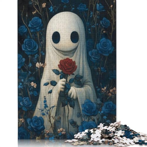 Puzzle für Erwachsene, 520 Teile, Geist mit roter Rose, Holzpuzzle für Erwachsene, Spiele, Lernspielzeug, 520 Teile (52 x 38 cm) von SOQWBYG
