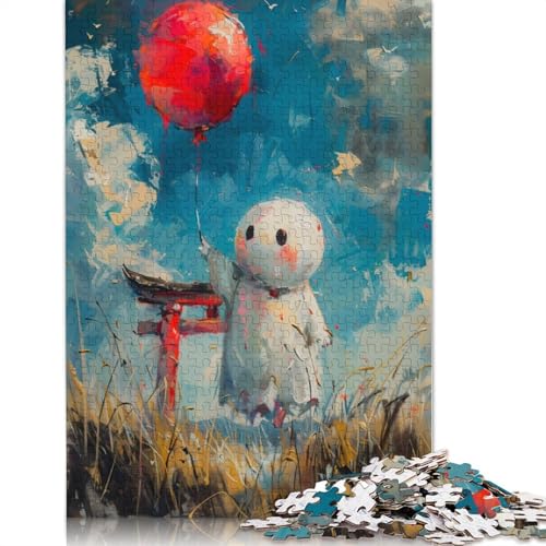 Puzzle für Erwachsene, 520 Teile, Geisterfigur mit Ballon, schwieriges Holzpuzzle für Erwachsene, Geschenke, anspruchsvolles Spiel, 520 Teile (52 x 38 cm) von SOQWBYG