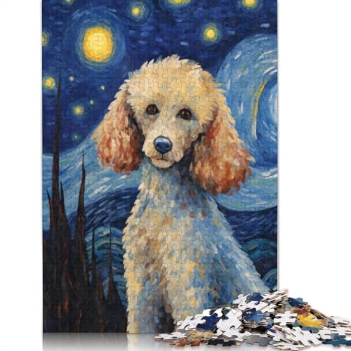 Puzzle für Erwachsene, 520 Teile, Pudelhund, Sternennacht-Puzzle, Holzpuzzle für Erwachsene, Spiele, Lernspielzeug, 520 Teile (52 x 38 cm) von SOQWBYG