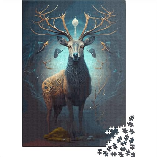 Puzzle für Erwachsene, 520 Teile, Rentier-Tierpuzzle, schwieriges Holzpuzzle für Erwachsene, Geschenke, anspruchsvolles Spiel, 520 Teile (52 x 38 cm) von SOQWBYG