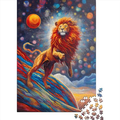Puzzle für Erwachsene, 520 Teile, lustige Löwen-Puzzles für Erwachsene, Holzpuzzles, Spiel, Herausforderungsspielzeug, 520 Teile (52 x 38 cm) von SOQWBYG