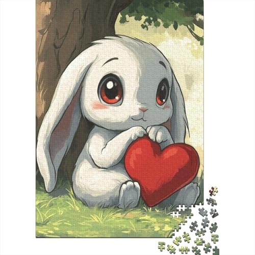 Puzzle für Erwachsene, 520 Teile, süßes Häschen-Puzzle für Erwachsene, Holzpuzzle, Spiel, Herausforderungsspielzeug, 520 Teile (52 x 38 cm) von SOQWBYG