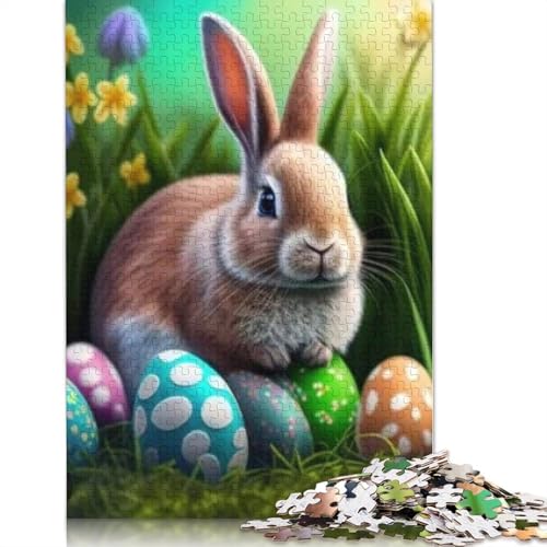 Puzzle für Erwachsene, 520 Teile, süßes Osterhäschen-Puzzle, Holzpuzzle für Erwachsene, Spiele, Lernspielzeug, 520 Teile (52 x 38 cm) von SOQWBYG