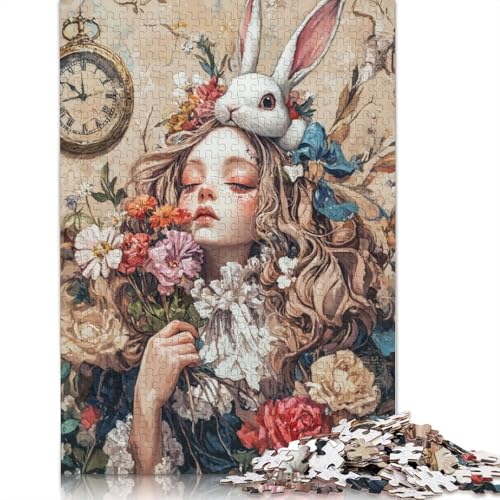 Puzzle für Erwachsene, 520 Teile, süßes Osterhäschen-Puzzle, Holzpuzzle für Erwachsene, Spiele, Lernspielzeug, 520 Teile (52 x 38 cm) von SOQWBYG