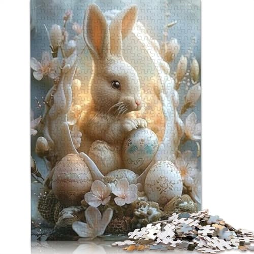 Puzzle für Erwachsene, 520 Teile, süßes Osterhäschen-Puzzle, schwieriges Holzpuzzle für Erwachsene, Geschenke, anspruchsvolles Spiel, 520 Teile (52 x 38 cm) von SOQWBYG
