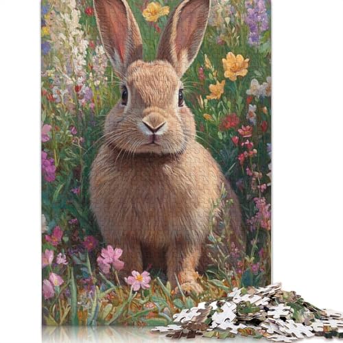 Puzzle für Erwachsene, 520 Teile, süßes Osterhäschen-Puzzle, schwieriges Holzpuzzle für Erwachsene, Geschenke, anspruchsvolles Spiel, 520 Teile (52 x 38 cm) von SOQWBYG