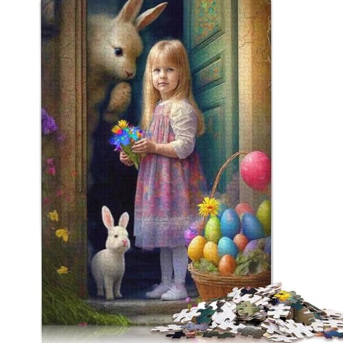 Puzzle für Erwachsene, 520 Teile, süßes Osterhäschen-Puzzle, schwieriges Holzpuzzle für Erwachsene, Geschenke, anspruchsvolles Spiel, 520 Teile (52 x 38 cm) von SOQWBYG