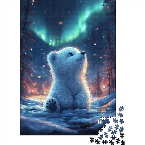 Puzzle für Erwachsene, 520 Teile, weißer Eisbär, schwieriges Holzpuzzle für Erwachsene, Geschenke, anspruchsvolles Spiel, 520 Teile (52 x 38 cm) von SOQWBYG