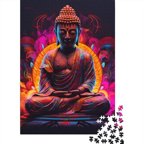 Puzzle für Erwachsene, Buddha-Statue, 1000-teilig, Holzpuzzle für die Heimdekoration, 1000 Teile (75 x 50 cm) von SOQWBYG