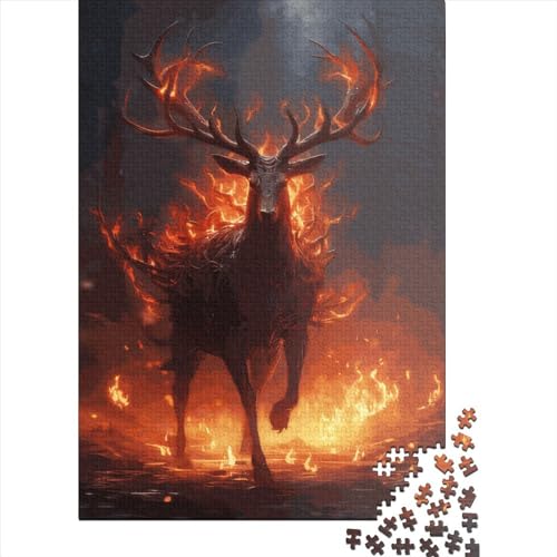 Puzzle für Erwachsene, Demonic Buck, 1000-teilig, Holzpuzzle für die Heimdekoration, 1000 Teile (75 x 50 cm) von SOQWBYG