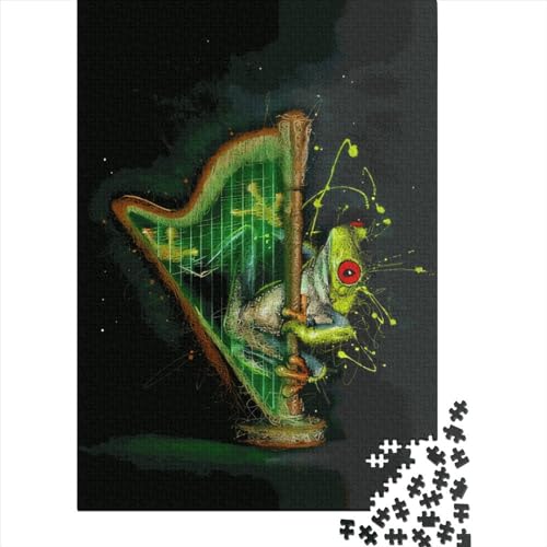 Puzzle für Erwachsene, Frosch und Harfe, 520 Teile, Puzzlespiele, Lernspielzeug, Puzzle für ab 18 Jahren und Erwachsene, 520 Teile (52 x 38 cm) von SOQWBYG