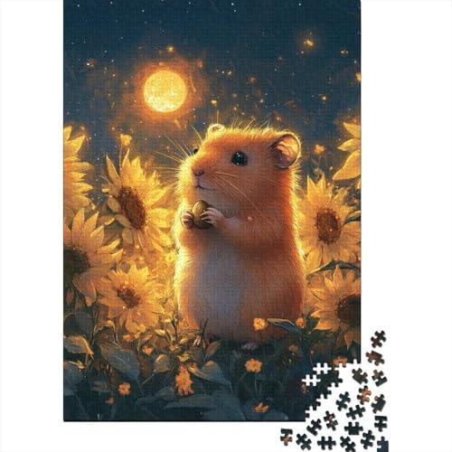 Puzzle für Erwachsene, Hamster-Puzzle, 520-teilig, Holzpuzzle zur Heimdekoration, 520 Teile (52 x 38 cm) von SOQWBYG