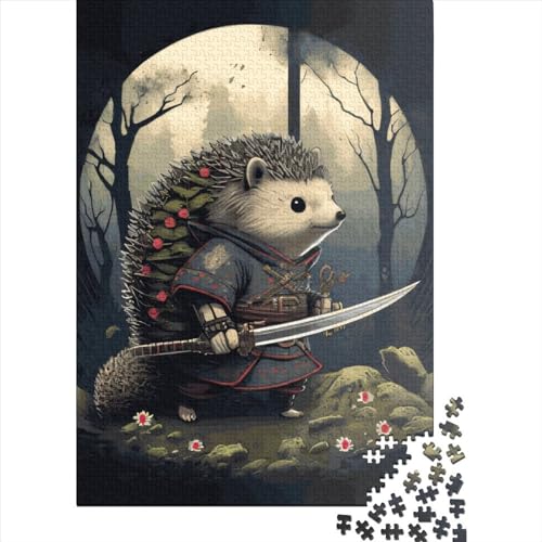 Puzzle für Erwachsene, Igel-Tierpuzzle 1000 Teile, Holzpuzzle für die Heimdekoration, 1000 Teile (75 x 50 cm) von SOQWBYG