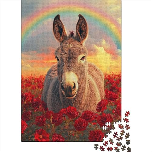 Puzzle für Erwachsene, Tier-Esel, 1500 Teile, Puzzlespiele, Lernspielzeug, Puzzle für ab 18 Jahren und Erwachsene, 1500 Teile (85 x 57 cm) von SOQWBYG