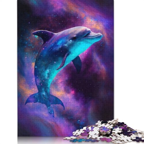 Puzzle für Erwachsene, Tiere, Galaxie, Delfin, 1000 Teile, Puzzlespiele, Lernspielzeug, Puzzle für ab 18 Jahren und Erwachsene, 1000 Teile (75 x 50 cm) von SOQWBYG