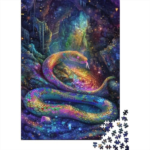Puzzle für Erwachsene, buntes Schlangen-Puzzle, 1000 Teile, Holzpuzzle für die Heimdekoration, 1000 Teile (75 x 50 cm) von SOQWBYG