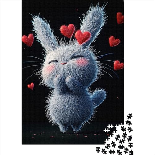 Puzzle für Erwachsene, süßer Hase, 520 Teile, Puzzlespiele, Lernspielzeug, Puzzle für ab 18 Jahren und Erwachsene, 520 Teile (52 x 38 cm) von SOQWBYG