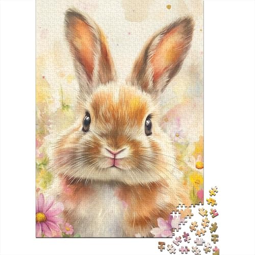 Puzzle für Erwachsene, süßer Osterhase, 1000 Teile, Puzzlespiele, Lernspielzeug, Puzzle für ab 18 Jahren und Erwachsene, 1000 Teile (75 x 50 cm) von SOQWBYG