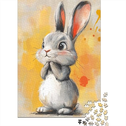 Puzzle für Erwachsene, süßer Osterhase, 1000 Teile, Puzzlespiele, Lernspielzeug, Puzzle für ab 18 Jahren und Erwachsene, 1000 Teile (75 x 50 cm) von SOQWBYG