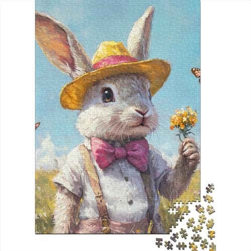 Puzzle für Erwachsene, süßer Osterhase, 1500 Teile, Puzzlespiele, Lernspielzeug, Puzzle für ab 18 Jahren und Erwachsene, 1500 Teile (85 x 57 cm) von SOQWBYG