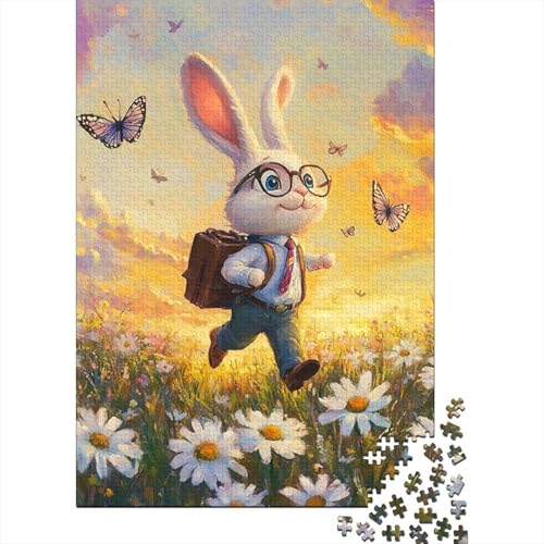 Puzzle für Erwachsene, süßer Osterhase, 1500 Teile, Puzzlespiele, Lernspielzeug, Puzzle für ab 18 Jahren und Erwachsene, 1500 Teile (85 x 57 cm) von SOQWBYG