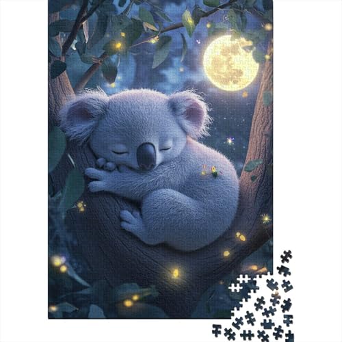 Puzzle für Erwachsene, süßer schlafender Koala, 520 Teile, Puzzlespiele, Lernspielzeug, Puzzle für ab 18 Jahren und Erwachsene, 520 Teile (52 x 38 cm) von SOQWBYG