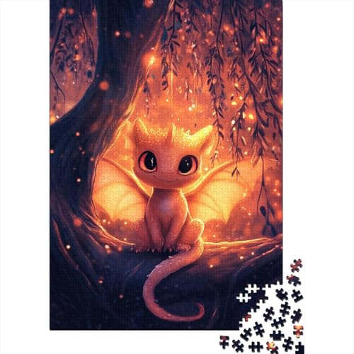 Puzzle für Erwachsene, süßes Drachenpuzzle für Kleinkinder, 1500 Teile, Holzpuzzle zur Heimdekoration, 1500 Teile (85 x 57 cm) von SOQWBYG