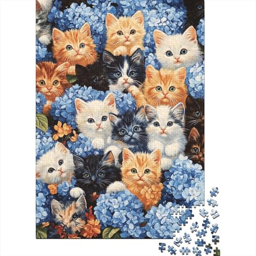 Puzzle für Erwachsene, süßes Kätzchen, 520 Teile, Puzzlespiele, Lernspielzeug, Puzzles für ab 18 Jahren und Erwachsene, 520 Teile (52 x 38 cm) von SOQWBYG