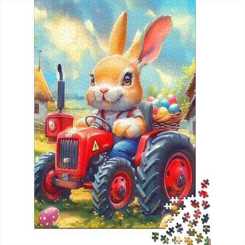 Puzzle für Erwachsene, süßes Osterhäschen, 1500 Teile, kreatives Holzpuzzle, Spielzeug, Dekompressionsspiele, Geschenke, 1500 Teile (85 x 57 cm) von SOQWBYG