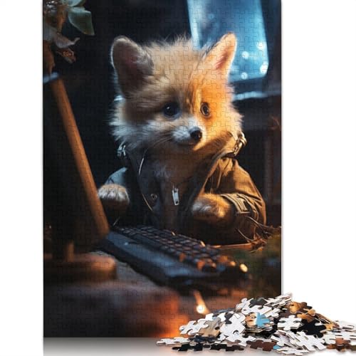 Puzzle für Erwachsene 1000 Teile, Gamer-Fuchs-Puzzle, Holzpuzzle für Erwachsene, Spiele, Lernspielzeug, 1000 Teile (75 x 50 cm) von SOQWBYG