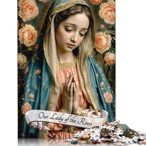 Puzzle für Erwachsene 1000 Teile „Unsere Liebe Frau von den Rosen“, Holzpuzzle für Erwachsene, Spiele, Lernspielzeug, 1000 Teile (75 x 50 cm) von SOQWBYG