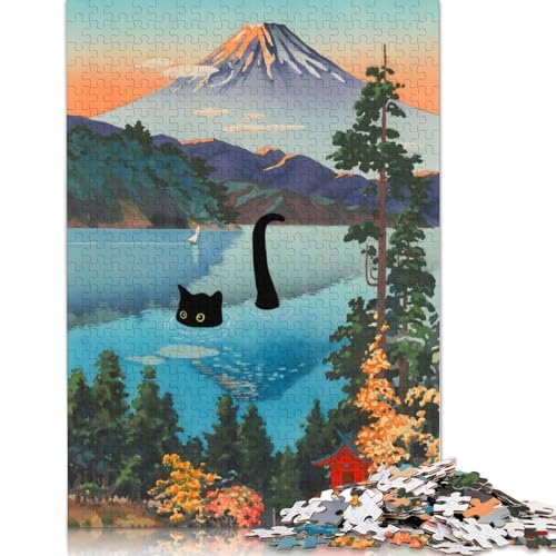 Puzzle für Erwachsene 1500 Teile, Black Cat Lake Ashi, schwieriges Holzpuzzle für Erwachsene, Geschenke, anspruchsvolles Spiel, 1500 Teile (85 x 57 cm) von SOQWBYG