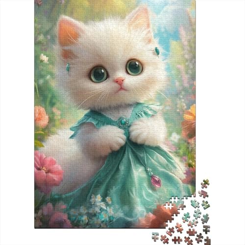 Puzzle für Erwachsene mit 1000 Teilen, süßes Kätzchen-Puzzle, Holzpuzzle, Denksportaufgabe, Puzzle, Spielzeugspiel, 1000 Teile (75 x 50 cm) von SOQWBYG