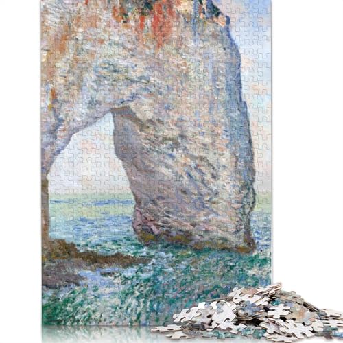 Puzzle für Erwachsene mit 1000 Teilen „Manneporte bei Etretat“, kreatives Kunstpuzzle aus Holz, Geschenke für Erwachsene, 1000 Teile (75 x 50 cm) von SOQWBYG