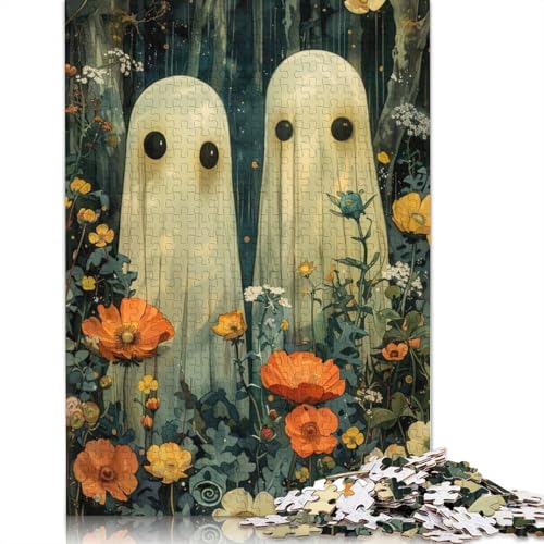 Puzzle für Erwachsene mit 520 Teilen, Halloween-Blumennacht-Puzzles, schwieriges Puzzle, Lernspiele, Heimdekoration, 520 Teile (52 x 38 cm) von SOQWBYG