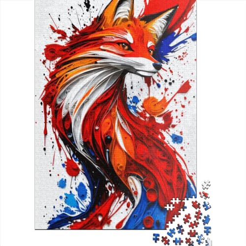 Red Fox Splash Puzzle zusammen. Hochwertiges Kartonpuzzle für Kinder und Erwachsene ab 12 Jahren 70 x 50 cm/1000 Teile von SOQWBYG