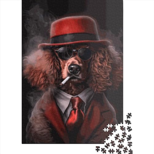 Red Poodle Puzzles, 520 Teile, Puzzle für Erwachsene, Unmögliches Puzzle, Holzspielzeug, Puzzle, Herausforderndes Spiel, 520 Teile (52 x 38 cm) von SOQWBYG