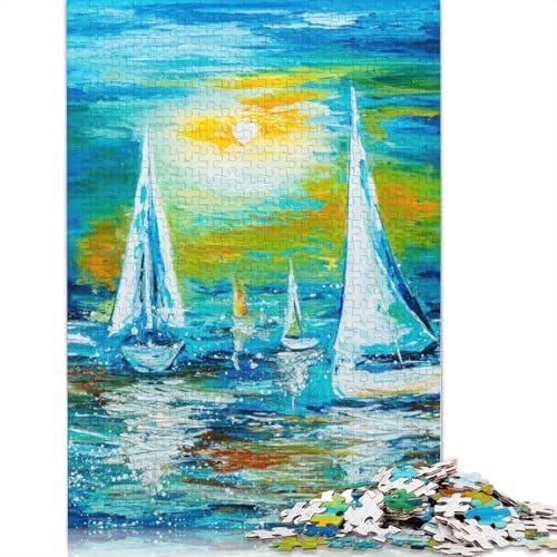 Regatta Holzpuzzle für Erwachsene, 1000 Teile, Puzzle für Puzzle für 18+ und Erwachsene, 1000 Teile (75 x 50 cm) von SOQWBYG
