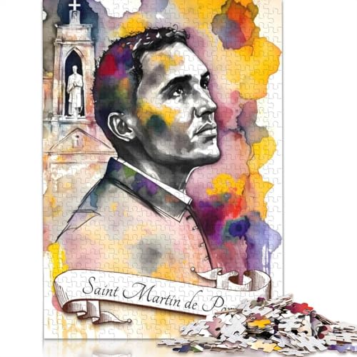 Saint Martin De Porres Puzzle, 1500 Teile, Puzzle für Erwachsene, Unmögliches Puzzle, Holzspielzeug, Puzzle, Herausforderndes Spiel, 1500 Teile (85 x 57 cm) von SOQWBYG