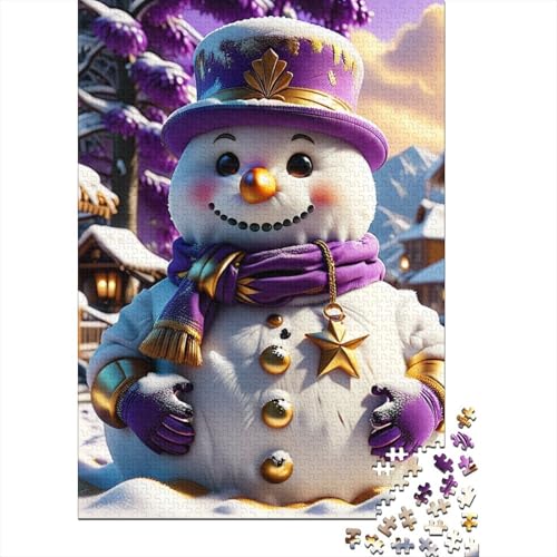 Schneemann-Puzzle DIY-Spiel Papier Rechteckiges Puzzle für Jungen oder Mädchen Geburtstagsgeschenk 38x26cm/1000 Teile von SOQWBYG