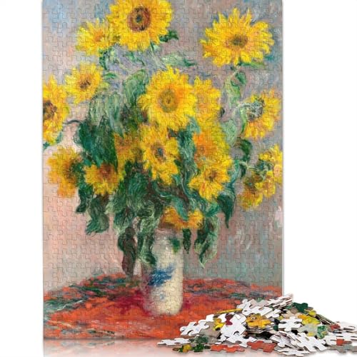 Sonnenblumenstrauß, Puzzle 1000 Teile, Puzzle für Erwachsene, Puzzle-Sets für die ganze Familie, Lernspiel, 1000 Teile (75 x 50 cm) von SOQWBYG