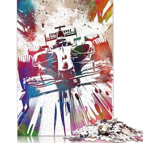 Speed Racing Puzzles 1500-teiliges Puzzle für Erwachsene, Unmögliches Puzzle, Holzspielzeug, Puzzle, anspruchsvolles Spiel, 1500 Teile (85 x 57 cm) von SOQWBYG