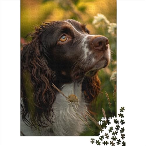 Springer Spaniel 1500-teiliges Puzzle aus Holz für Erwachsene, schwieriges Puzzle für Erwachsene, Herausforderungsspiel 1500 Teile (85 x 57 cm) von SOQWBYG