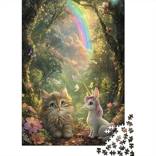 Süßes Katzen-Puzzle 1500 Teile, Puzzle für Erwachsene, Lernspiele, Spielzeug, DIY, kreatives Holzpuzzle, Geschenke, 1500 Teile (85 x 57 cm) von SOQWBYG