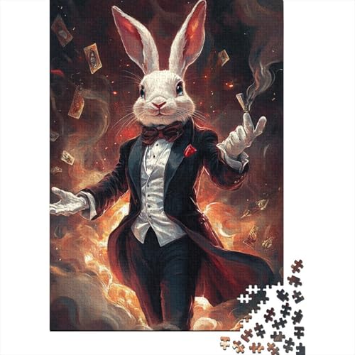 Süßes Osterhäschen-Puzzle, 1000 Teile, Holzpuzzle für Erwachsene, Puzzlespiele, Lernspielzeug, 1000 Teile (75 x 50 cm) von SOQWBYG